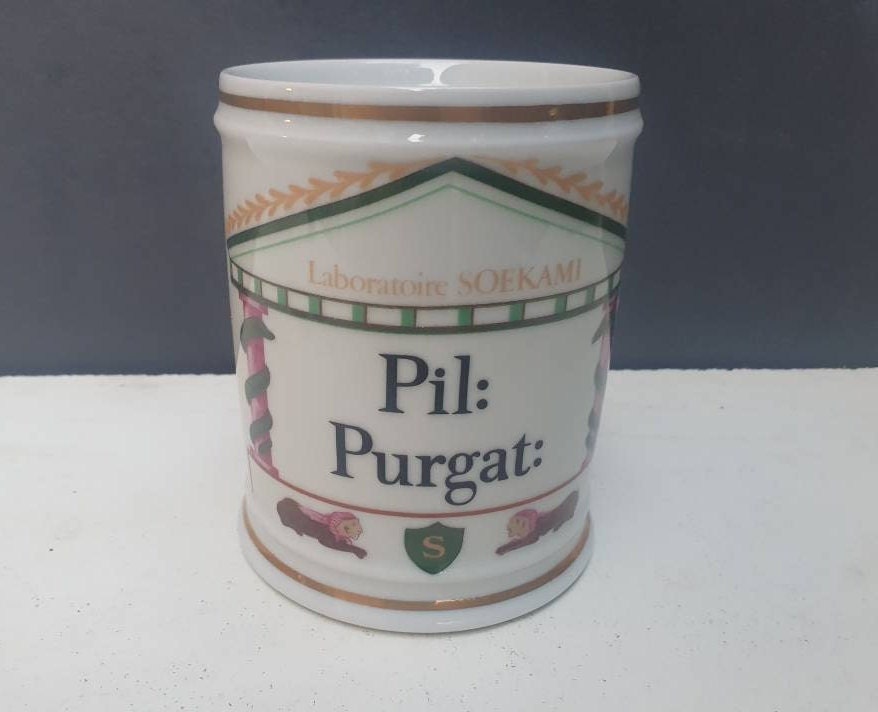 Pot Apothicaire Pharmacie Vintage, Pot Laboratoire Soekami, Art Décoration Salle de Bain, Porcelaine