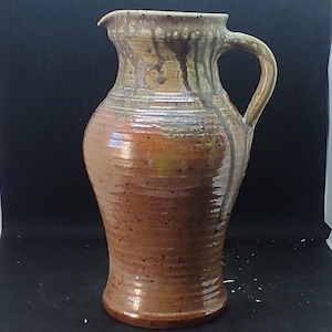 Vintage brown carafe, pitcher, water jug, crafts, brown jug, stoneware carafe