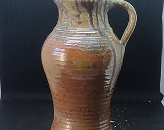 Carafe vintage marron , Pichet, pot à eau,  artisanat, broc marron, carafe en grès