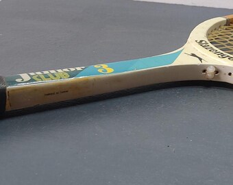 Ancienne Raquette De Squash Slazenger - Bois Avec Fouet - Gorge En Fibre - Fabriquée à Taïwan