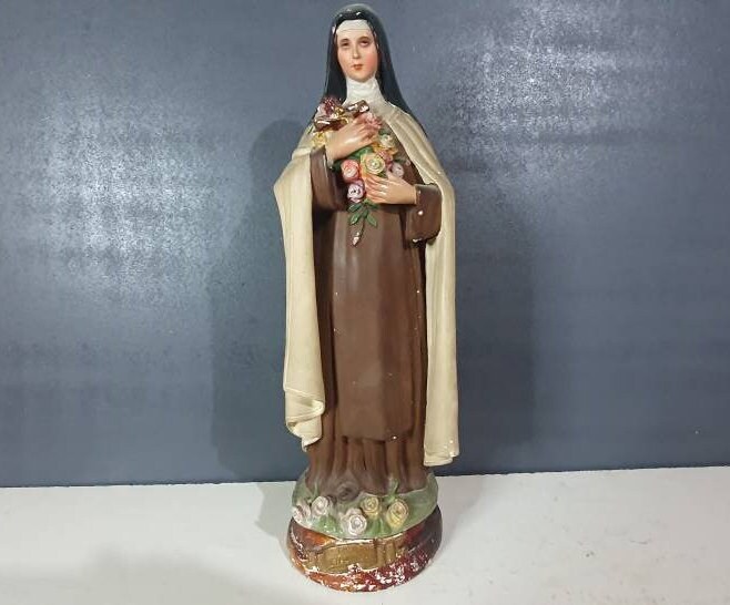statue Sainte Thérèse de L Enfant Jésus Icône Religieux Vintage 1920
