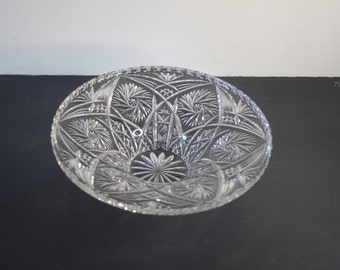 Chiseled crystal bowl, bowl, 1970s, fruit bowl, decoration, crystal