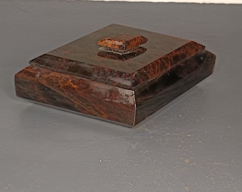Mahogany Obsidian Jewelry Box, Natural Glass Jewelry Box, Jewelry Chest