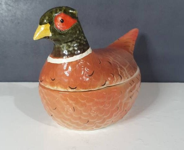 Terrine Faisan en Faïence Vintage Pâté de Faisan, Shabby Chic, Terrine Foie