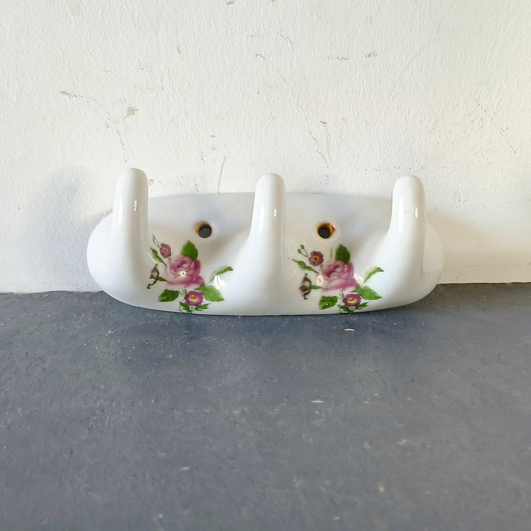 White Porcelain Towel Racks Vintage Coat Rack Vintage Towel - Etsy