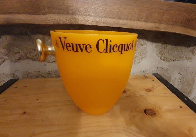 Seau Champagne Veuve Clicquot Orange Vintage Français, Bucket, Rétro, Ice Cooler