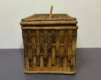 古くて珍しい籐かご 竹箱 フランス製、ヴィンテージバスケット - Etsy 日本