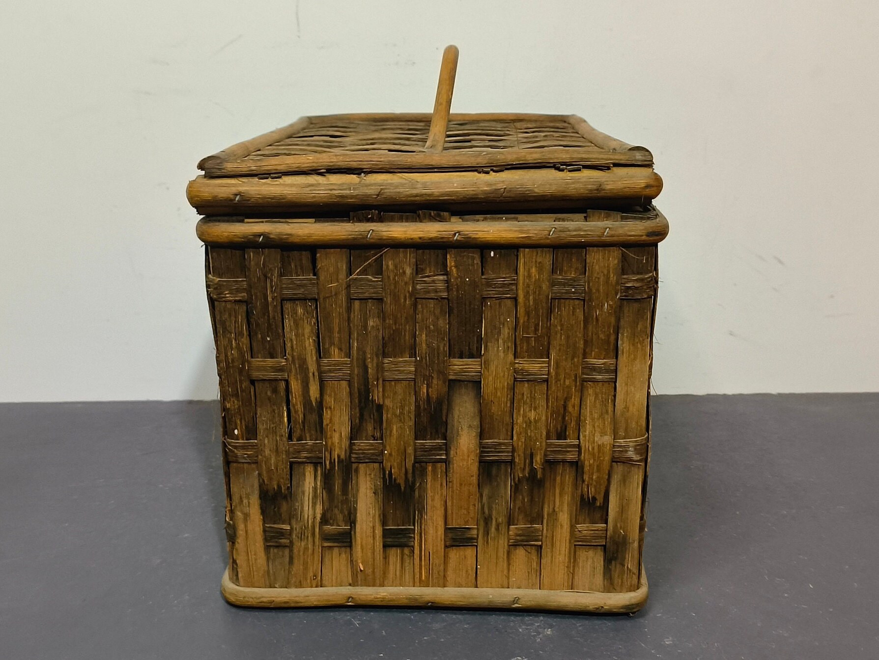 古くて珍しい籐かご 竹箱 フランス製、ヴィンテージバスケット - Etsy 日本