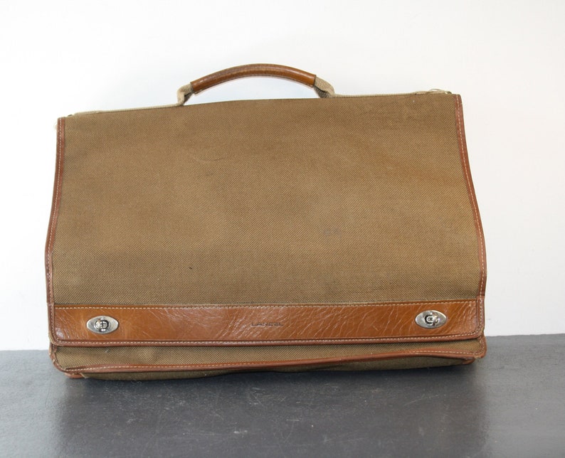 Ancienne sacoche Lancel cartable , marque de luxe, Lancel, porte-document marron, made in France, image 1