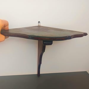 Antique little wooden Corner shelf,  wall bracket,vintage french wooden corner shelf display,Stand Wall Fixing Mounted Hanging Solid Heavy