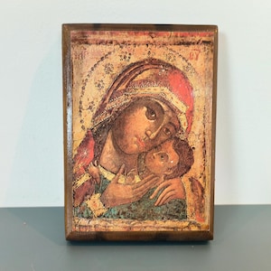 The Madonna and Child, wooden frame, gilded frame, vintage frame, religious icon, virgin mary, orthodox frame