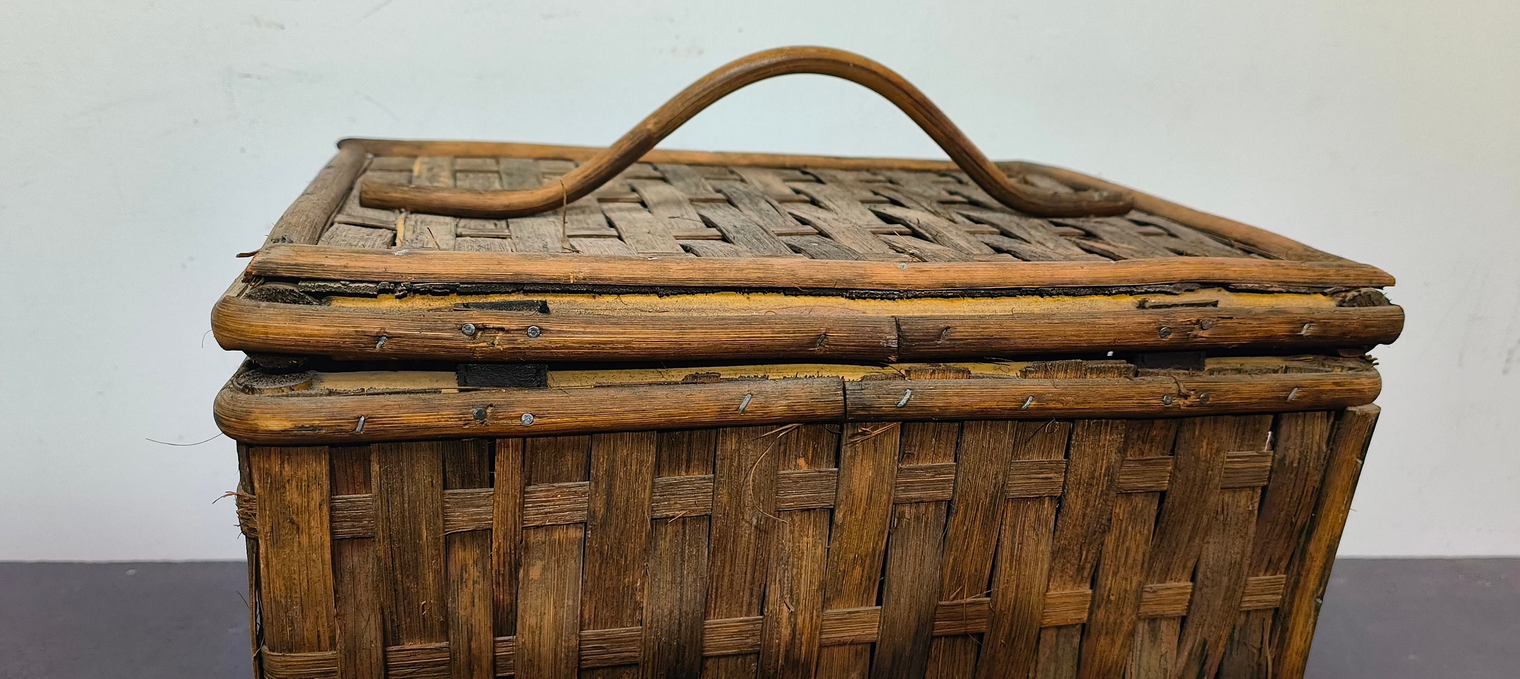 古くて珍しい籐かご 竹箱 フランス製、ヴィンテージバスケット - Etsy 日本