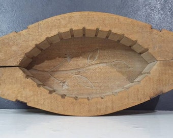 Stampo per burro intagliato a mano, piatto di burro vintage, pressa per burro, arte popolare