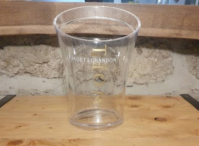 Seau Champagne Moet Chandon Design, Seau à Glaçons Transparent et Doré, Champagne Bucket, Ice Cooler