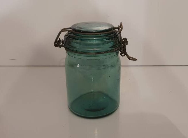 Bocal Verre Bleu Dufor, Pot de Stockage, Conservation Début Xx E