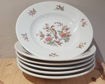 Floral decoration plate, French porcelain dishes. dish service, tableware, shabby chic, popular art