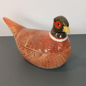Ceramic terrine, Pheasant terrine in vintage earthenware, pheasant pâté, Shabby chic, liver terrine