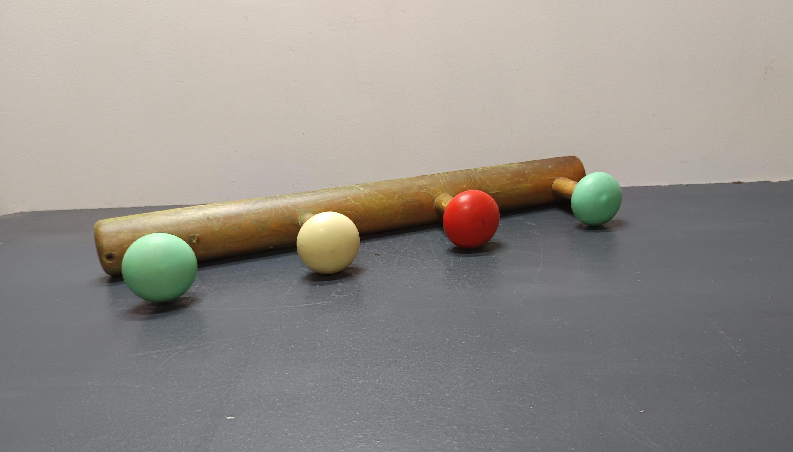 porte manteaux vintage,Ancien Porte-manteaux, chapeaux à 4 Patères en bois, porte manteaux écoliers ,shabby chic, porte-manteau coloré