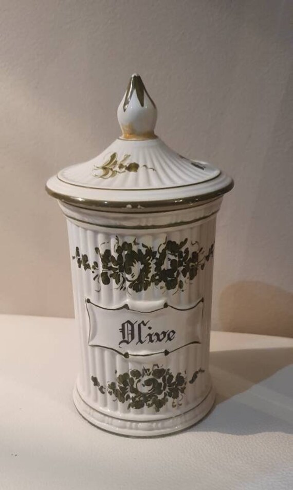 Pot Olive Vintage, Céramique Italienne Nove P.t