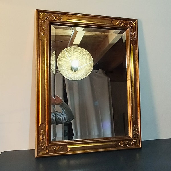 Magnificent antique mirror, Louis XVI style, Art Deco, vintage mirror, gold frame, molded gold frame