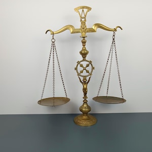 vintage brass Cherub, antique  weighting balance scale, table balance scale