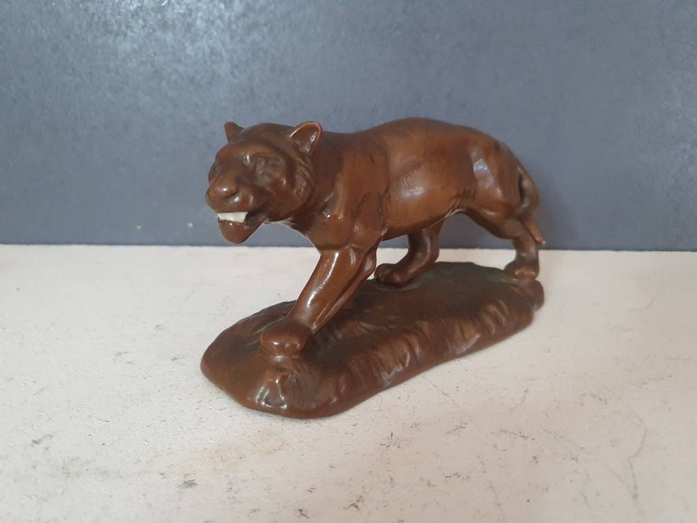 statue Lionne Puma , Figurine Animal, Présentoir Décoration Salon Bibliothèque, Art Décoration