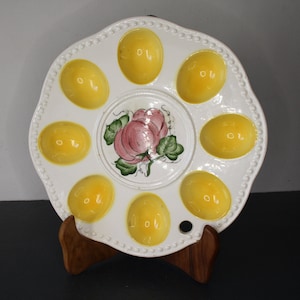 Prato de ovo antigo, primavera, prato de apresentação, prato de ovo, louça, Páscoa, decoração de mesa, bandeja, louças