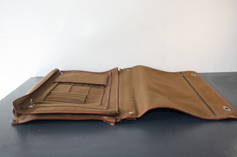 Ancienne sacoche Lancel cartable , marque de luxe, Lancel, porte-document marron, made in France, image 3