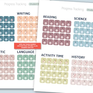 Tracking Lessons Chart, Monthly, Homeschool Progress Tracking, Editable ...