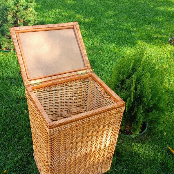 Wicker Hamper With Lid Etsy