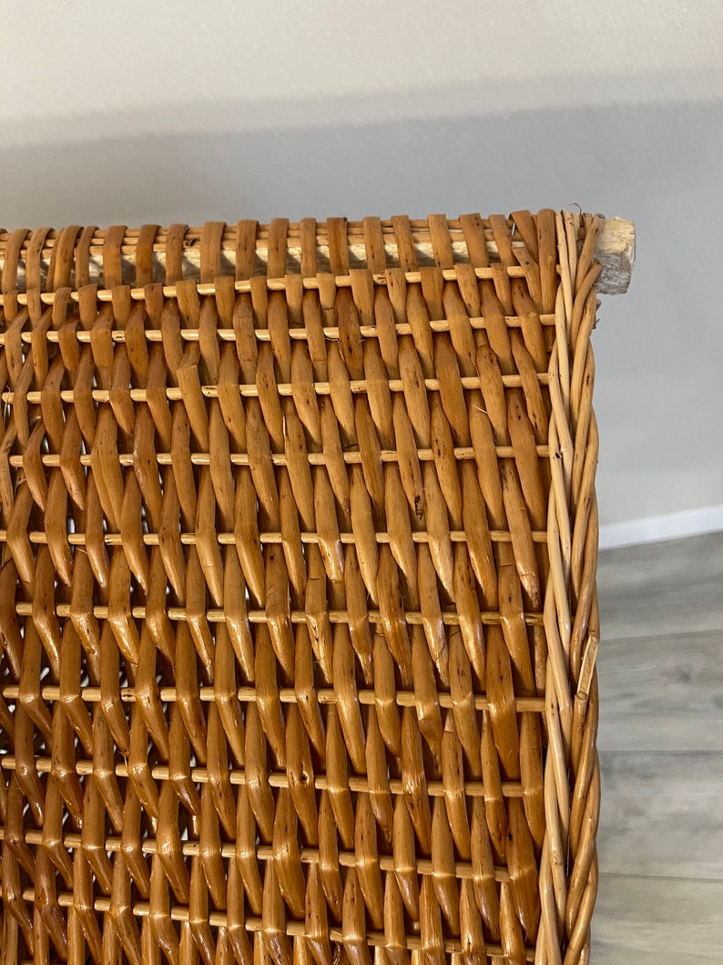 Corner Laundry Basket With Lid Tall Wicker Laundry Hamper Etsy