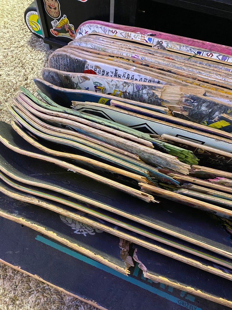 Broken Skateboard Deck Used Skate Board DIY Craft Goods Etsy