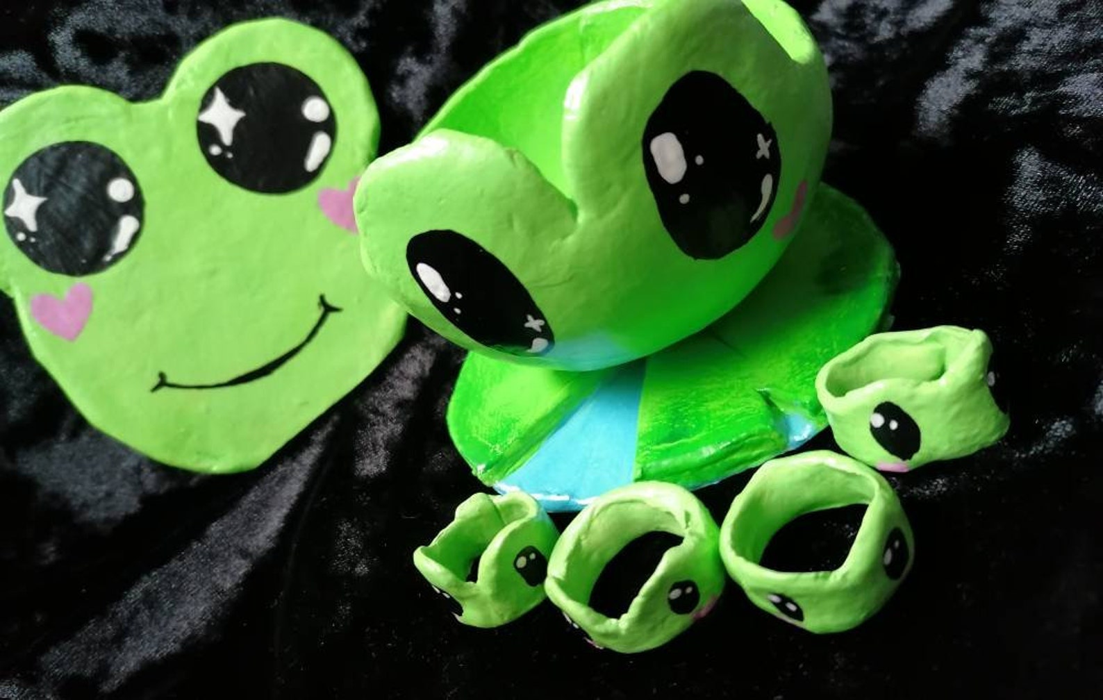 Handmade cute clay frog bowl Etsy