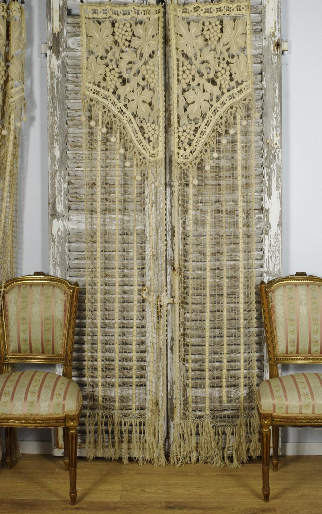 French Filet Lace Curtain Pair - Etsy
