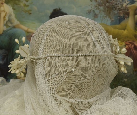 Sublime Antique French Unused Bridal Couronne,Tia… - image 9