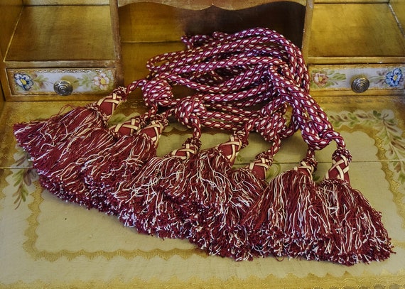 Pretty Jolly Confezione da 4 fermatende con nappe a doppia estremità, fatti a mano, in corda intrecciata, fermatende decorativi in stile europeo per tende di casa e ufficio, fermatende per finestre