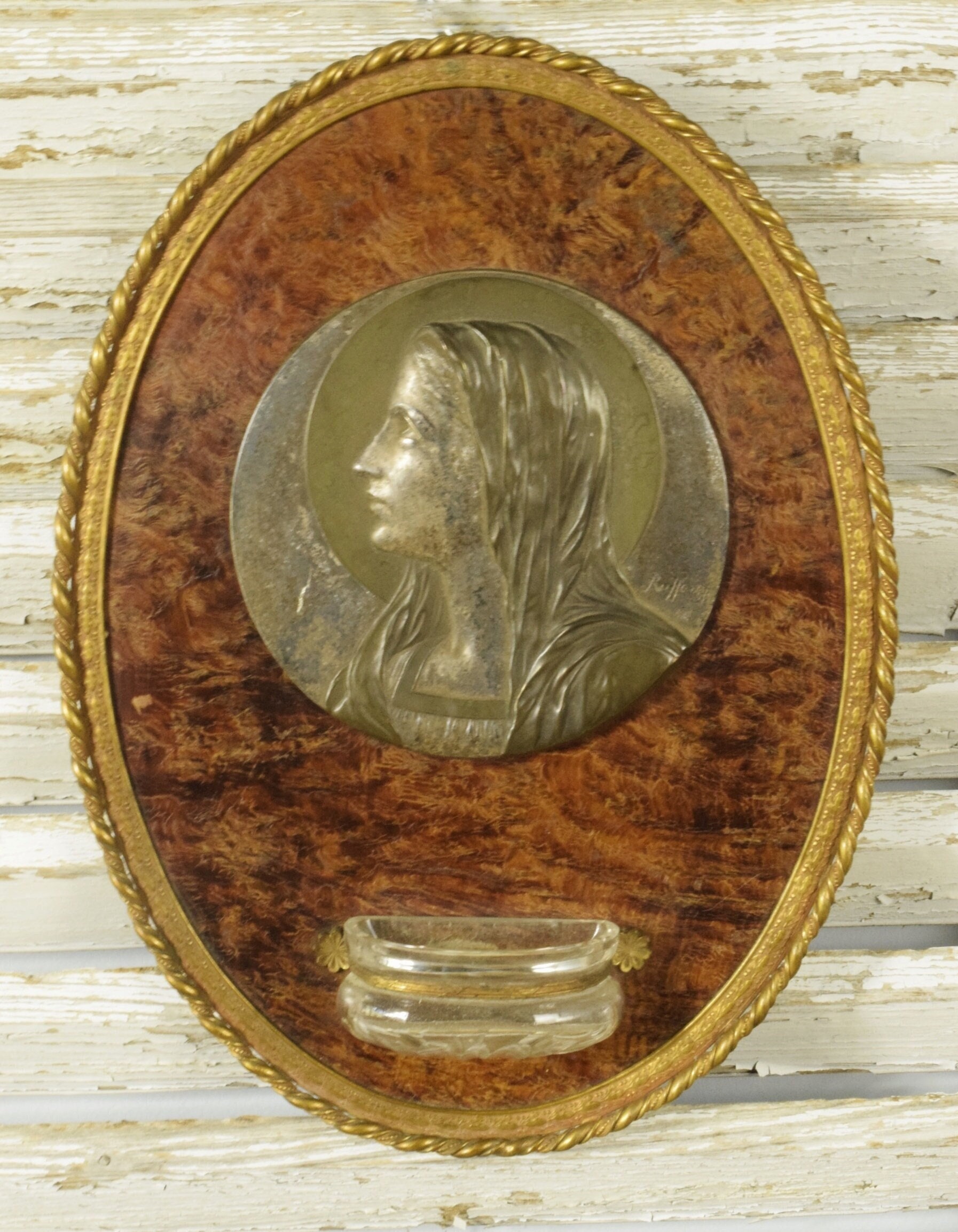 Superbe Français Religieux, Vierge Marie Dans Un Cadre Doré Vers 1920