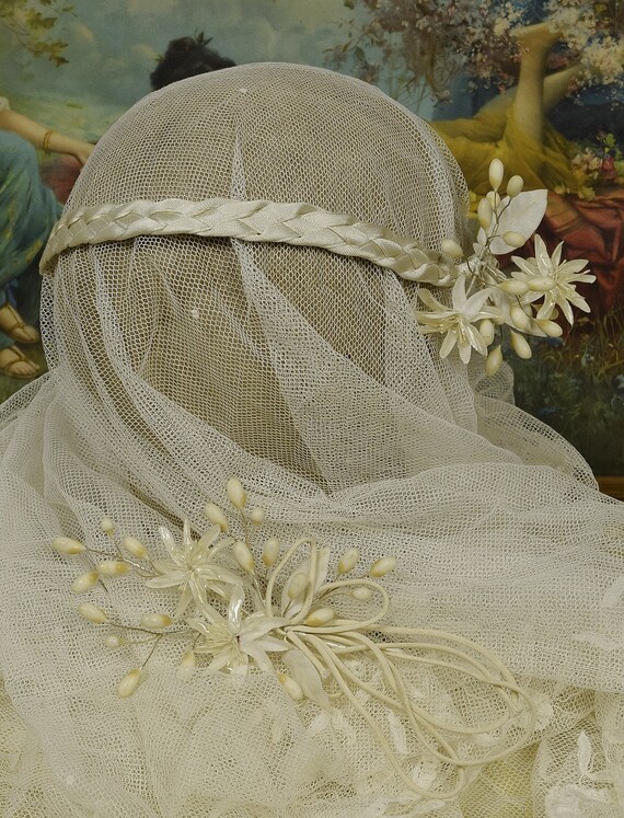 Sublime Antique French Unused Bridal Couronne,Tia… - image 8