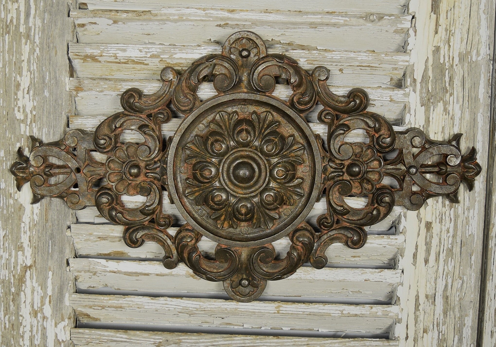 Magnifique Grand Français Antique en Fonte Mont Architectural/Plaque 19Ème Siècle