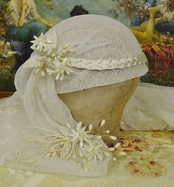 Sublime Antique French Unused Bridal Couronne,Tia… - image 1