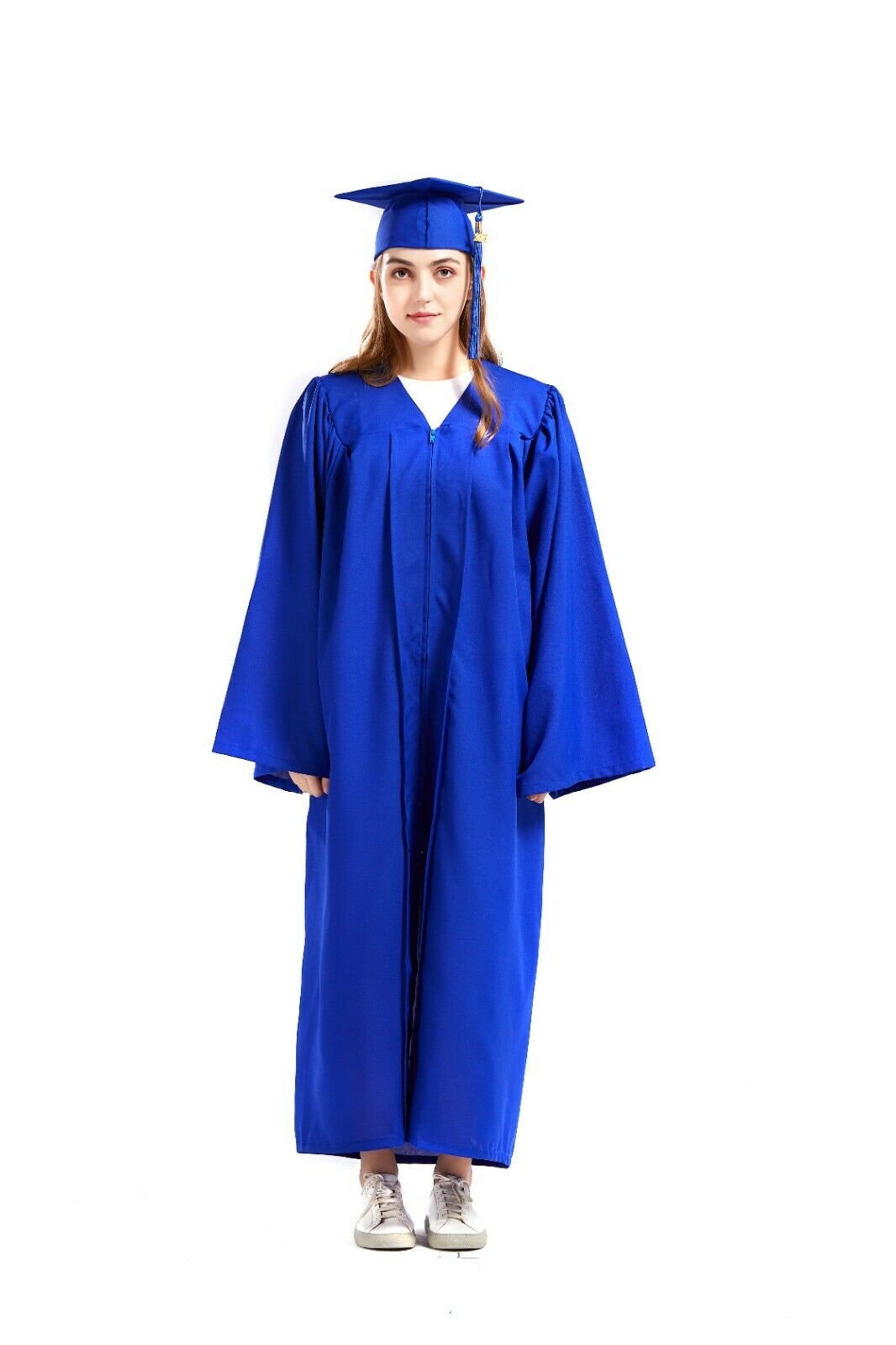 Graduation Cap and Gown 2023 Tassel College or High School Blue Unisex ...