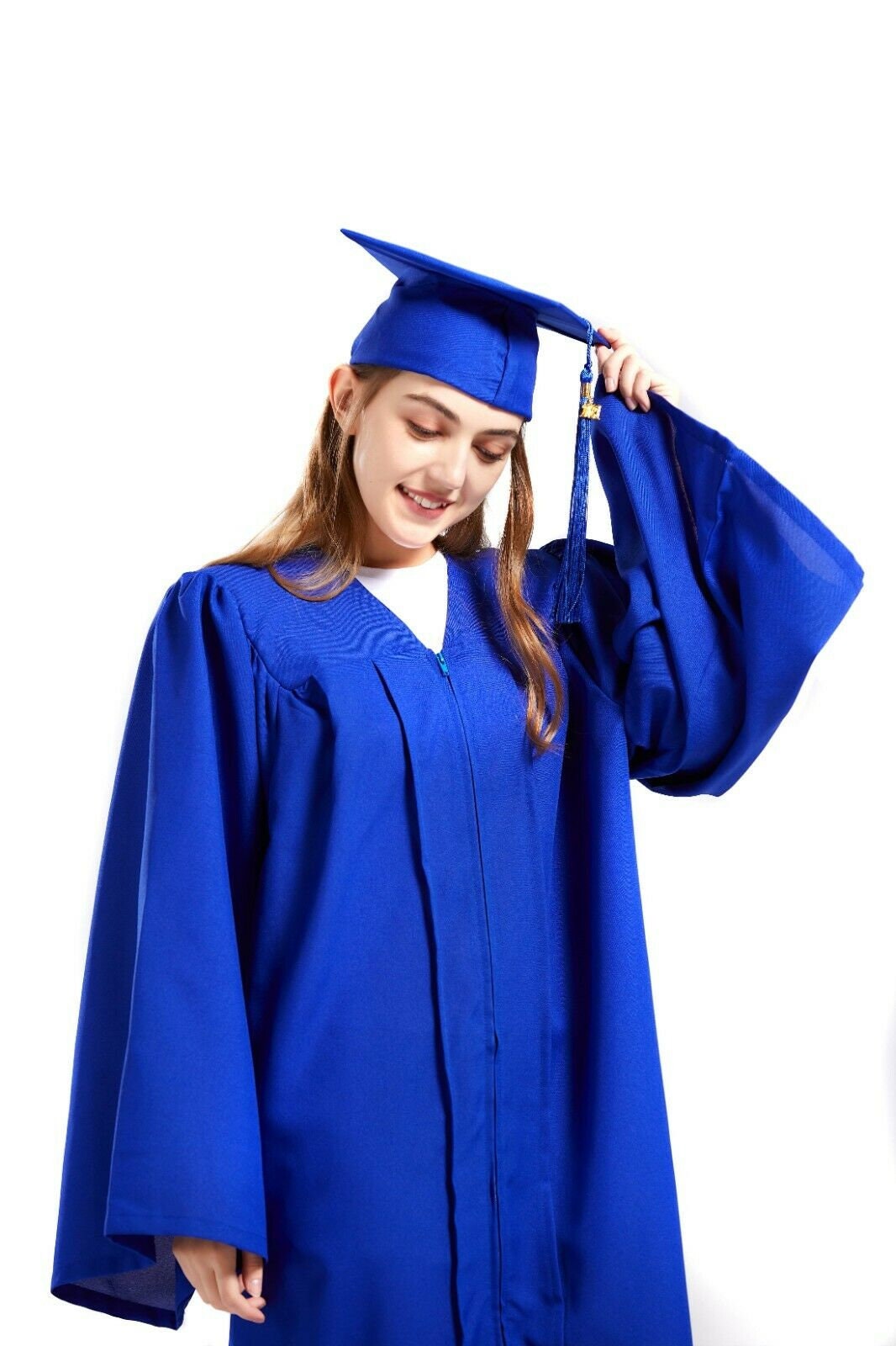 Graduation Cap and Gown 2023 Tassel College or High School Blue Unisex ...