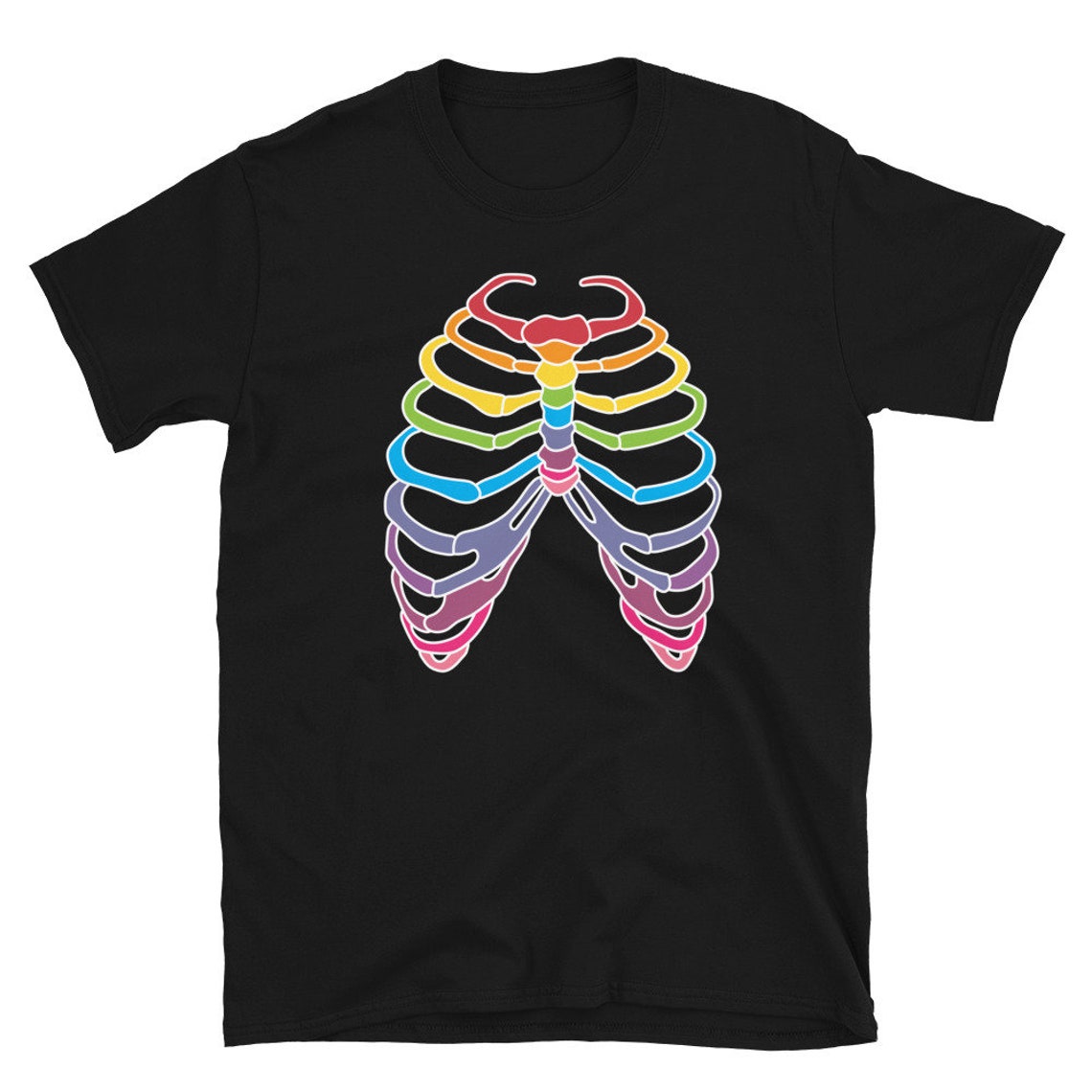 Rainbow Ribs Ribcage Tshirt Halloween Tshirt LGBTQ tee Etsy