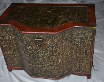 Antique Wooden Chest With A Chest Inside