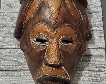 Vintage Handcrafted African Art Collection Wooden Mask