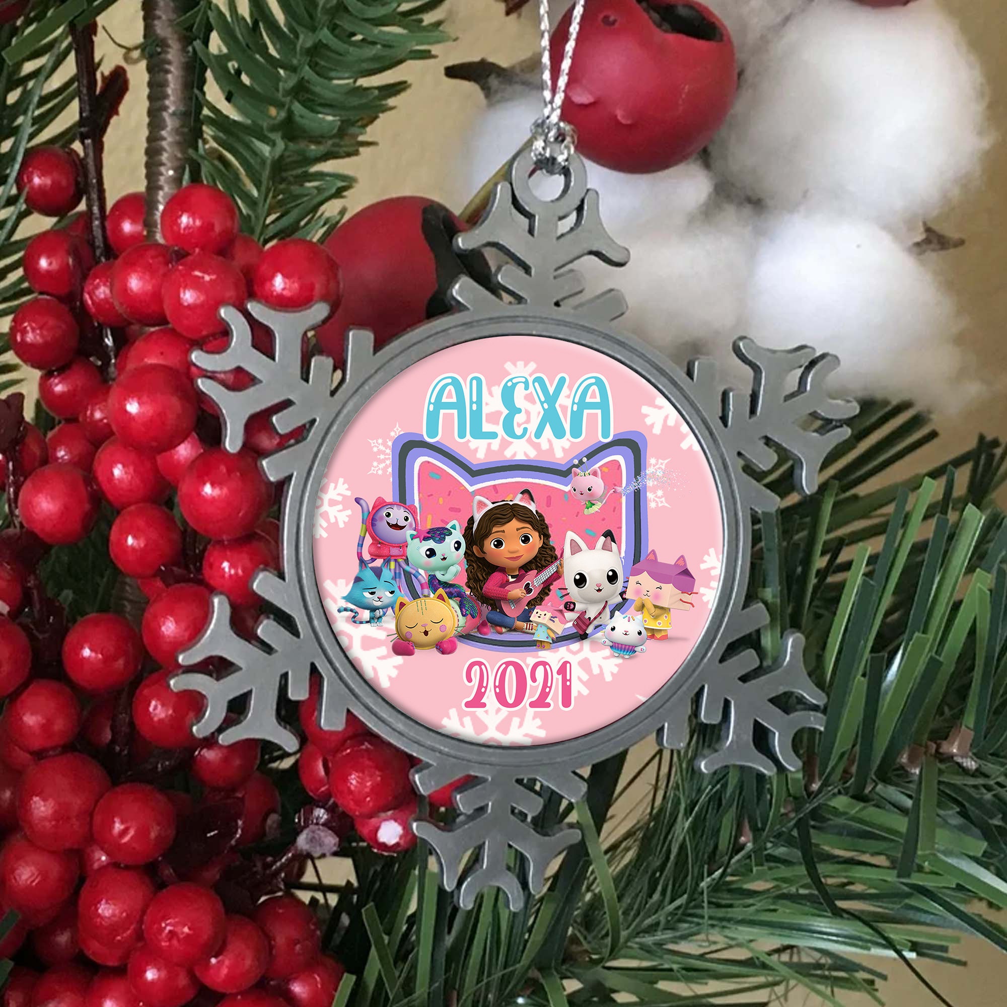 Custom Gabby's Dollhouse Snowflake Ornament, Gabby's Dollhouse Ornament