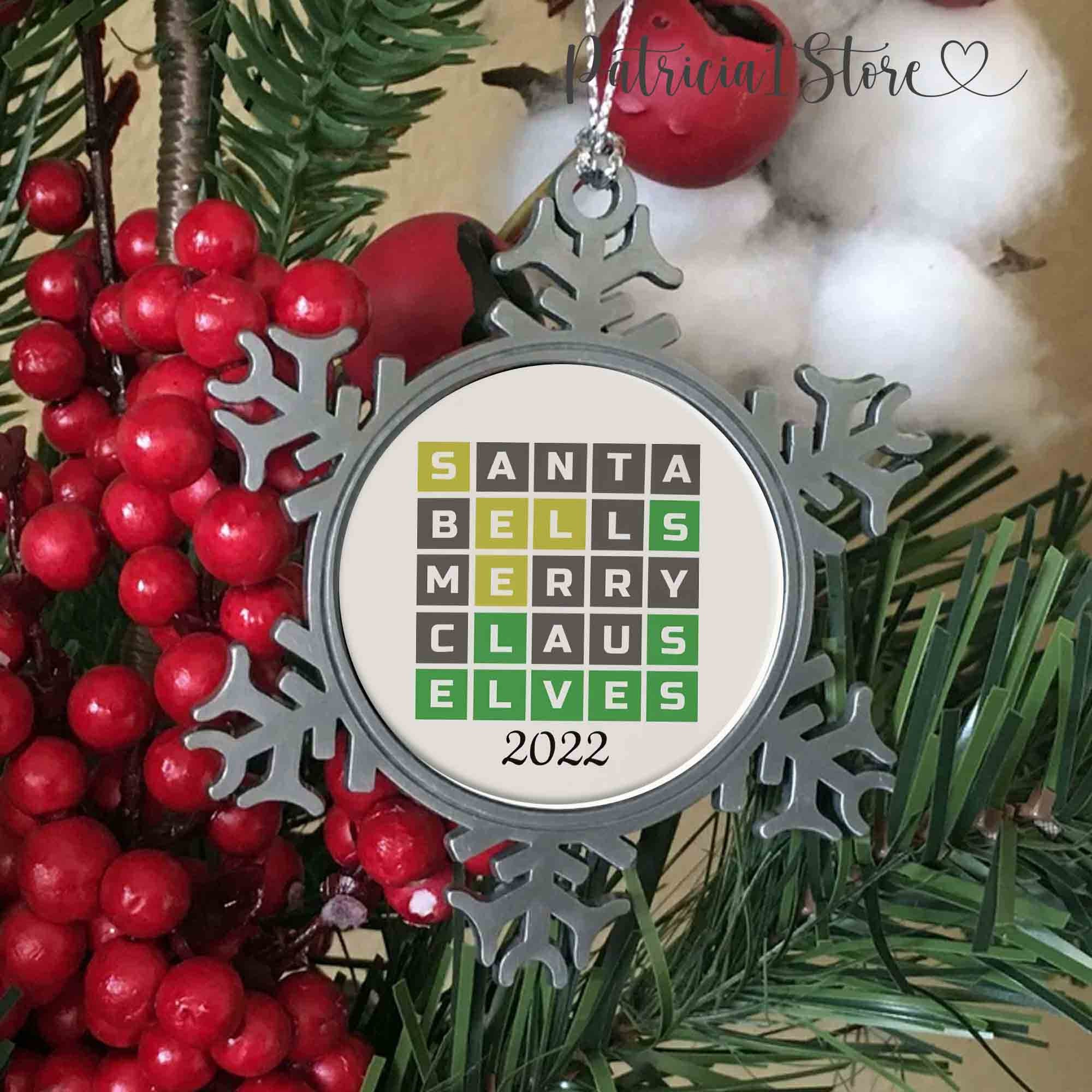 Personalized Wordle Snowflake Ornament, Wordle Games, Christmas Ornament