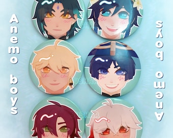 Genshin Anemo boys buttons