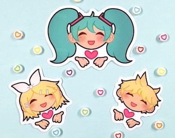 Miku / Len / Rin heart sticker