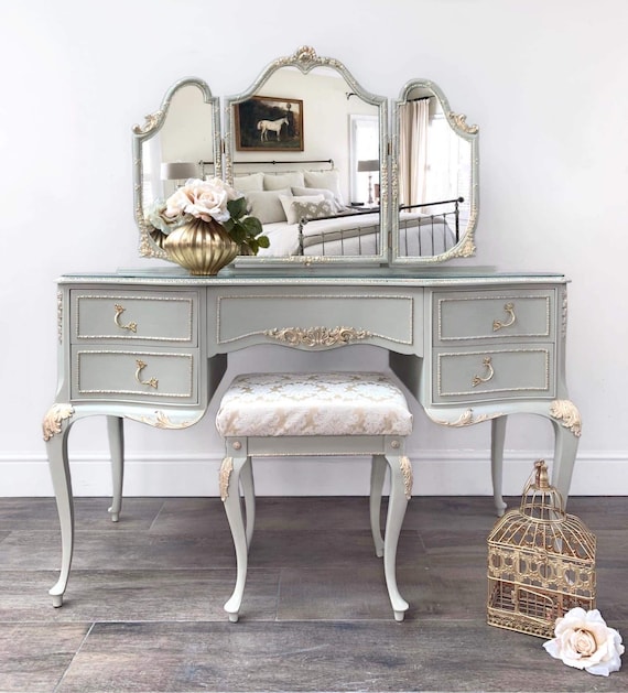 slim fit dress slacks Bedroom Contemporary Vanity Set W Foldable Mirror Stool Drawers Rose Gold Color Rose Gold Vanity Stools Bedroom Round Grey Classic,Contemporary Padded
